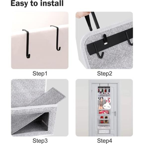 All-IN-ONE Over the Door Organizer, Super Behind the Door Storage Organizer - Picture 6 of 7